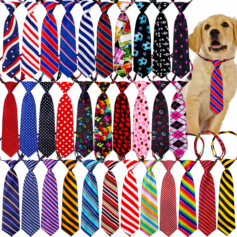 20pcs Large Dog Accessories Dog Tie Strip Style Dog Ties Pet Supplies Middle-Large Dogs Bow Tie Dog Accessories For Large Dogs