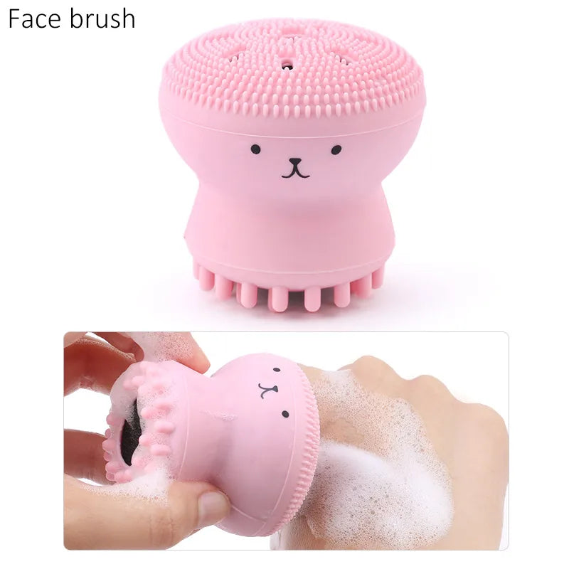 Beauty Skin Care Set Mask Wash Face Silicone Octopus Facial Cleansing Brushes Exfoliating Blackhead Remover Beauty Tool