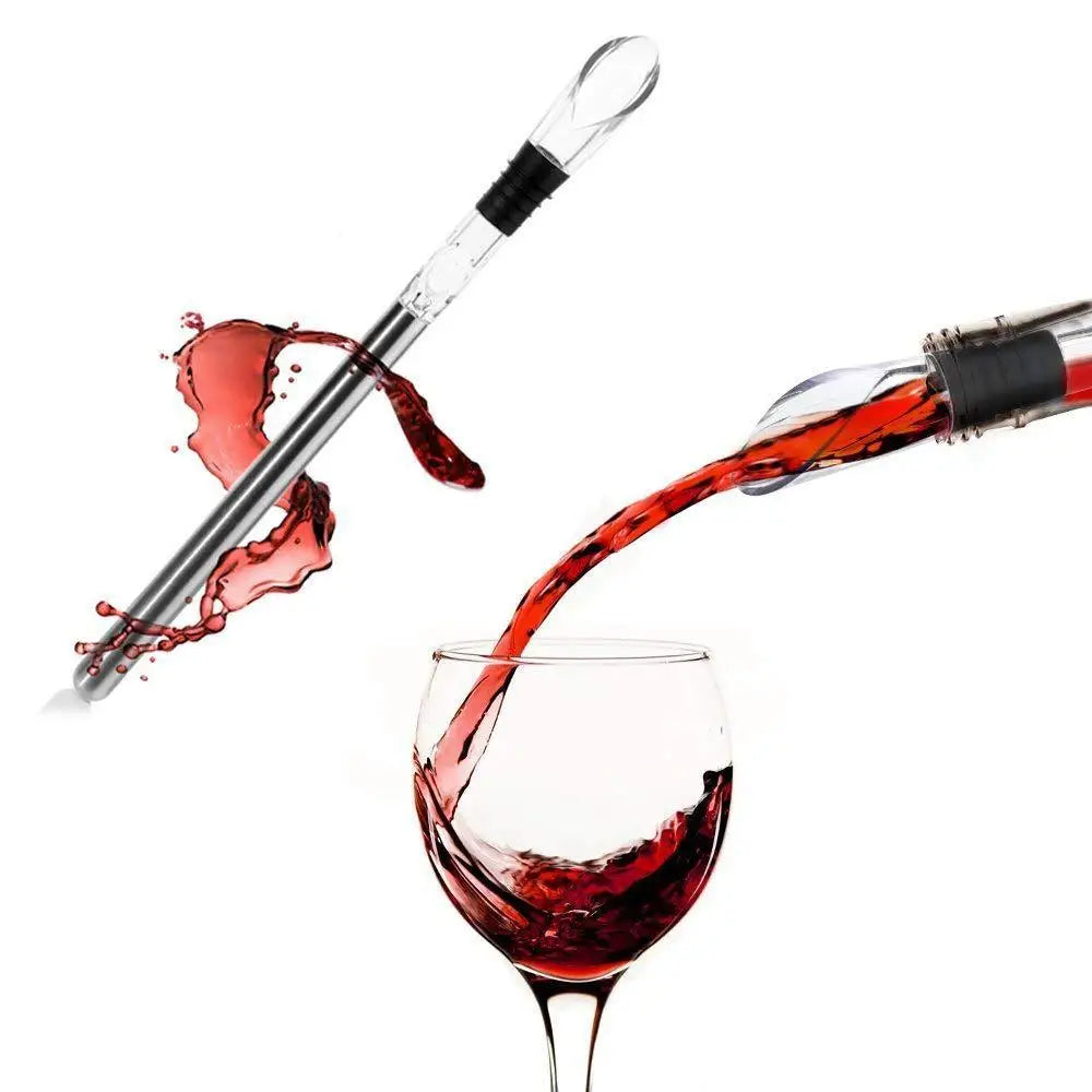 Stainless Steel Wine Pourer with Chill Rod Wine Cooler Wine Cooling Rod