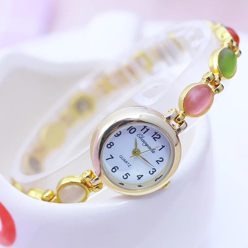 2024 Famous Brand Chaoyada Lady Women Jewelry Hand Catenary Wristwatch Mother Gifts Quartz Rhinestone Fashion Luxury Watches