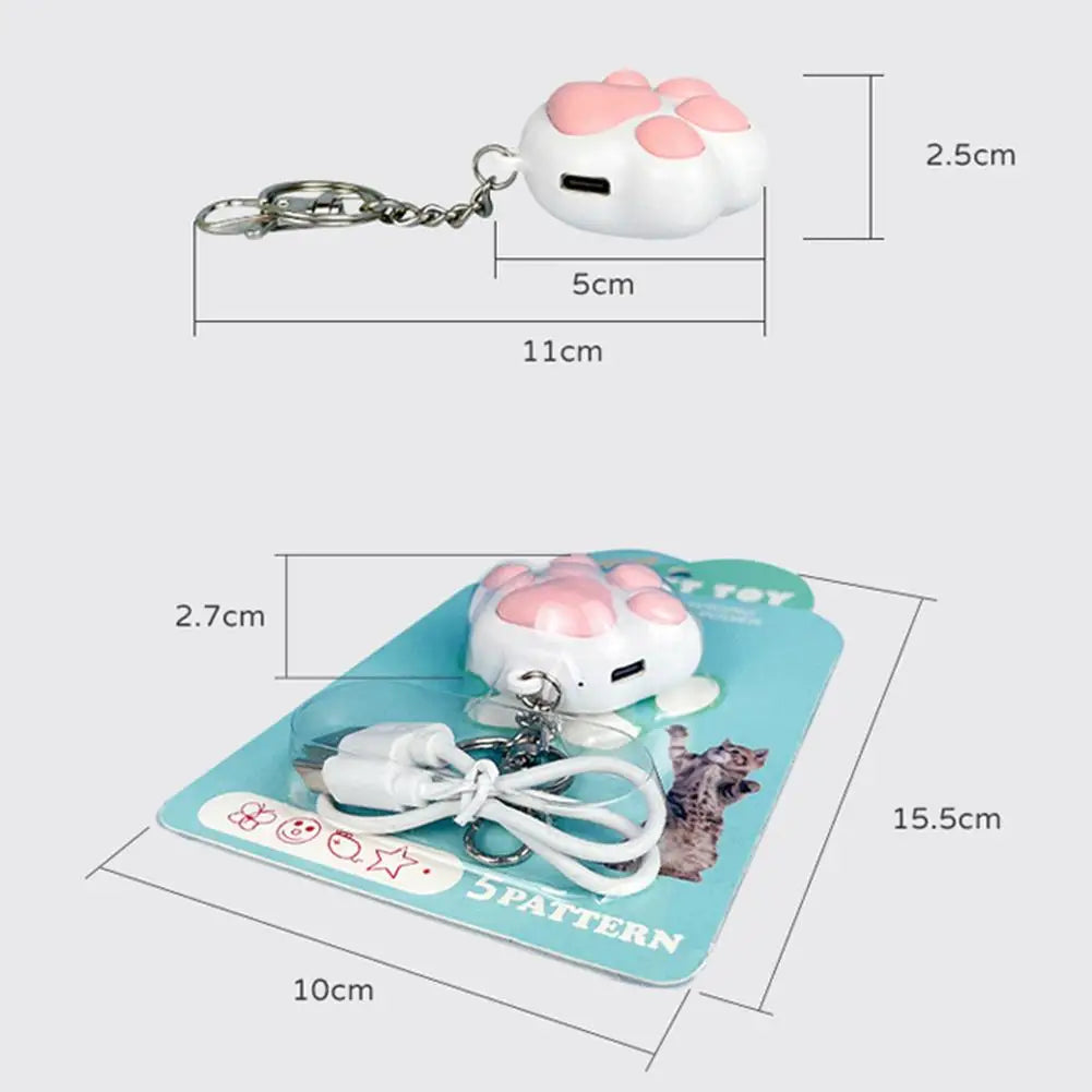 1pc Pet Cats Infrared Teaser Toys Key Chain Lighting Multifunctional Rechargeable Various Patterns Iq Training Toy Usb Charge