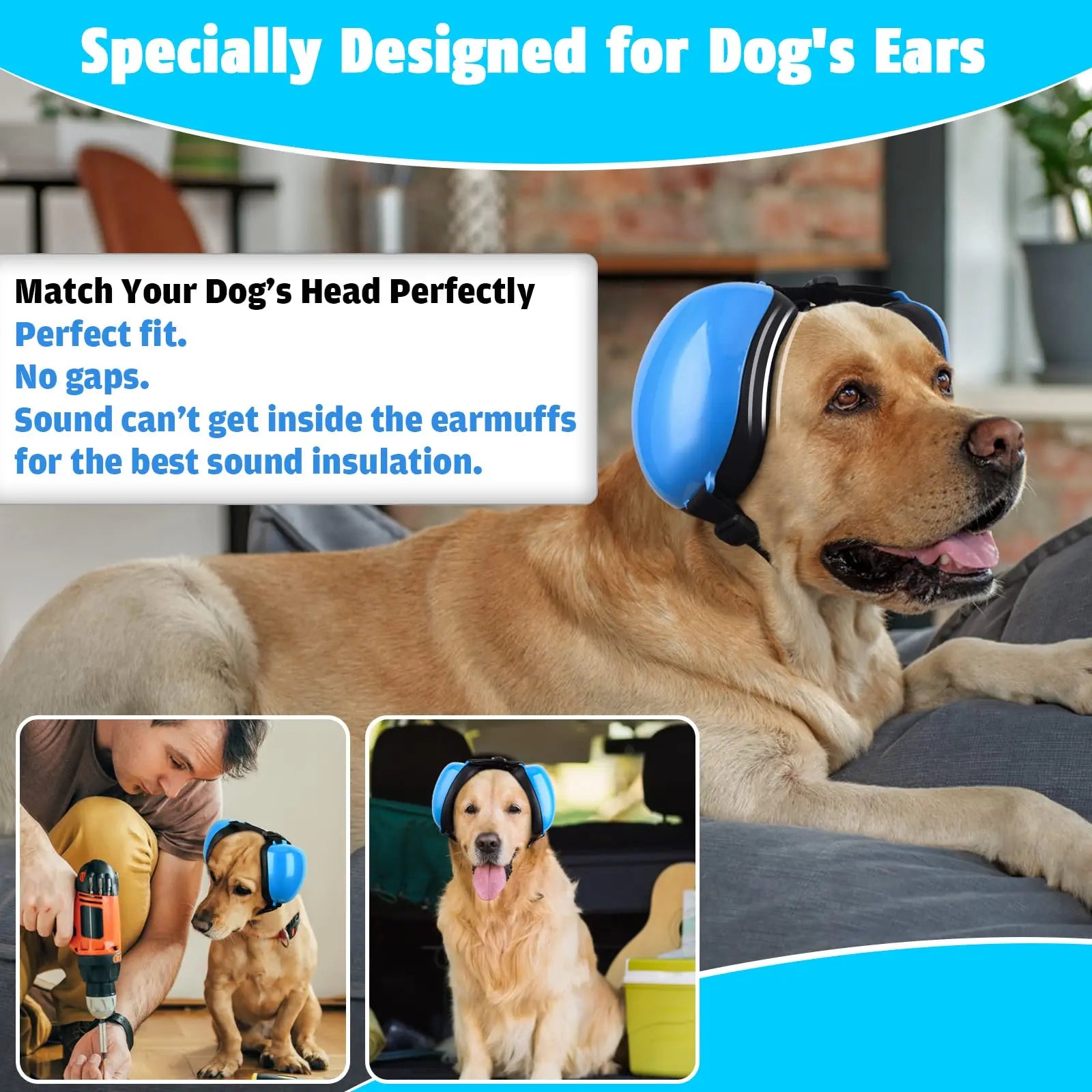 Dog Ear Muffs for Noise Protection Noise Cancelling Headphones for Dogs  25dB NRR Dog Earmuffs Ear Plugs for Hearing Protection