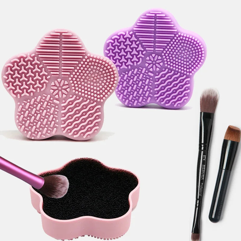 Seashell Makeup Brushes Cleaner Pad Washing Brush Box Cleaning Mat Cosmetic Brushes Cleaner Universal Scrubber Pads Beauty Tools