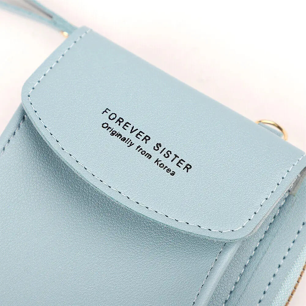 Women Pu Leather Mobile Phone Bag Crossbody Mini Purse Wallet Shoulder Pouch  Large Capacity Bags For Women Girls