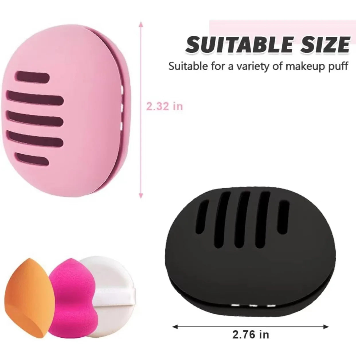 Makeup Sponge Holder Shatterproof Eco-Friendly Silicone Beauty Make Up Blender Case for Travel Gift for Women Girls