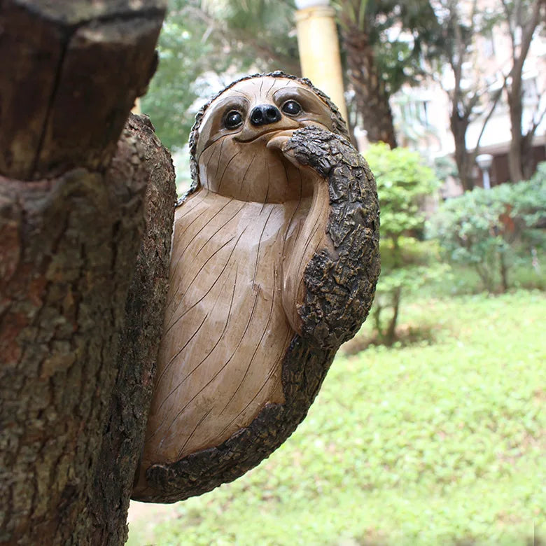 Realistic Tree Sloth Garden Statue Garden Ornaments Sloth Climbing Resin Tree Hugger And Peeker Animal For Yard Lawn Home Decor