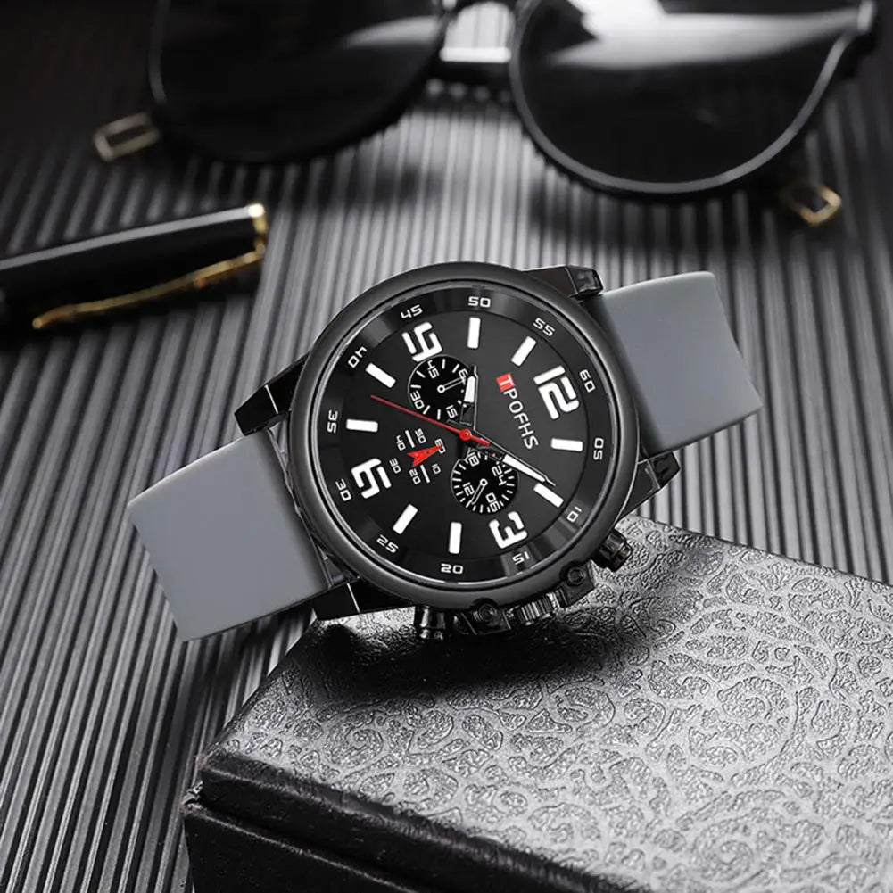 Quartz Watch Stylish Men's Quartz Wrist Watch with Silicone Strap Minimalist Design Casual Fashion Jewelry for Teens Birthday