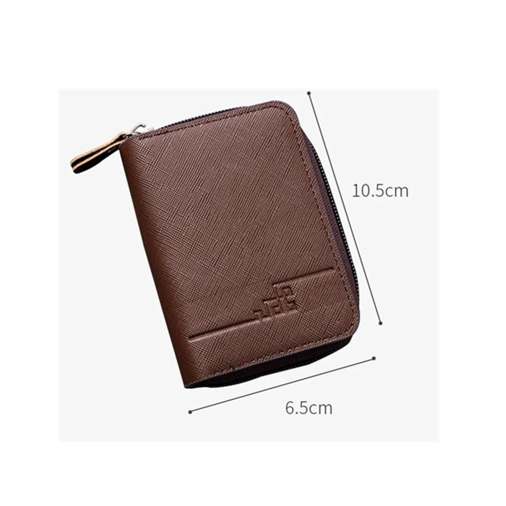 Card Holder Business Men's Wallet Credit Small Card Bag Pu Leather Zipper Fashion Wallet 2023 New