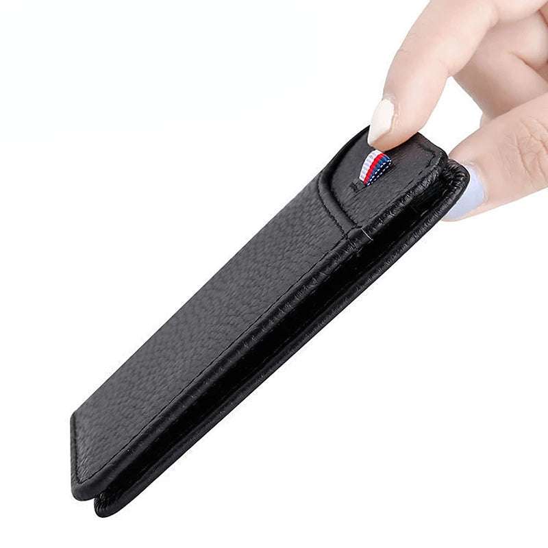 Ultra-thin Leather Card Bag Men Business Card Holder Mini Wallet Small Pocket Purse Bank Credit Card Storage Holder Case