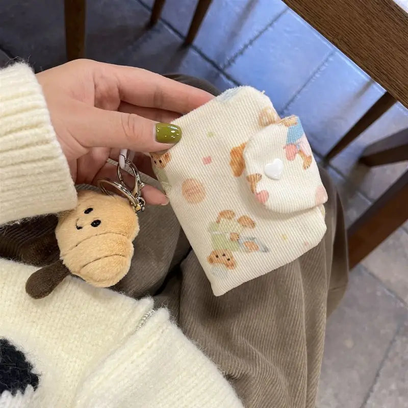 1 Piece Cute Cartoon Coin Purse Card Bag for Student Kawaii Animal Bear Wallet Card Bag Sweet Portable Mini Clutch Bag for Girl