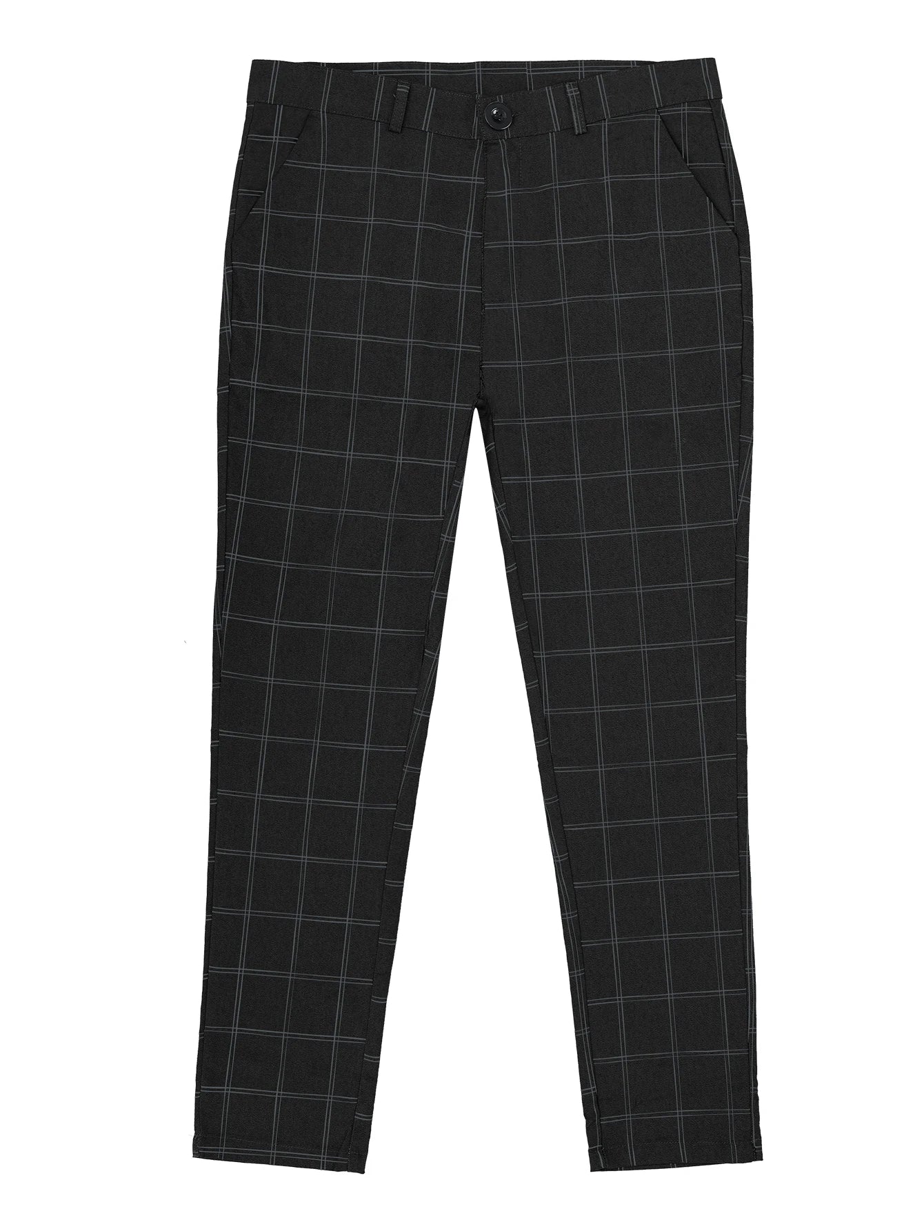 Checkered Fashion Europe and the United States Style Men's Pants Business Casual Travel Slim Pants Comfortable and Versatile