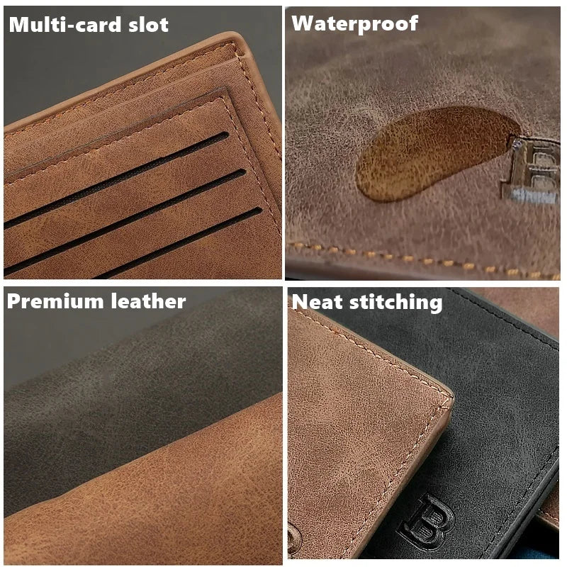 2022 New Fashion PU Leather Men's Wallet With Coin Bag Zipper Small Money Purses Dollar Slim Purse New Design Money Wallet