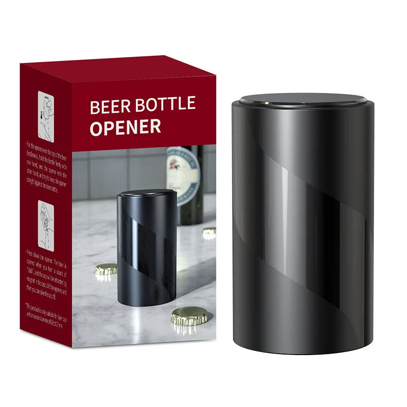 Portable  Automatic Beer Bottle Opener Magnet Beer Opener Push Down Opener Wine Beer Soda Cap Opener Home Kitchen Accessories