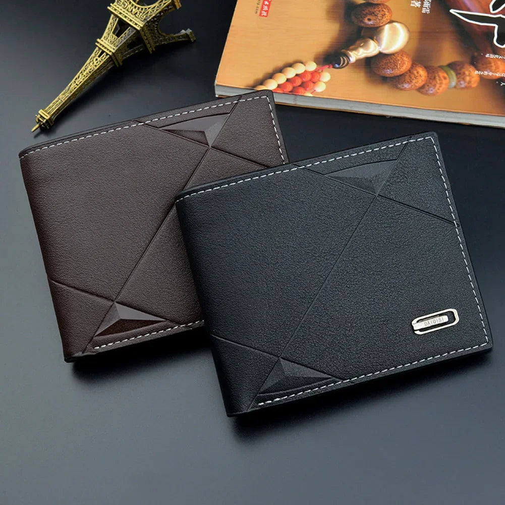 New Men's Wallet Money Bag PU Leather Business Short Wallet Vintage Soft Purse Multi-card Holder Portefeuille Homme Billetera