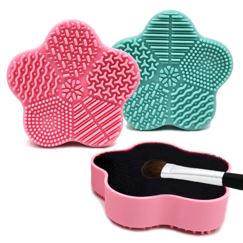 Seashell Makeup Brushes Cleaner Pad Washing Brush Box Cleaning Mat Cosmetic Brushes Cleaner Universal Scrubber Pads Beauty Tools