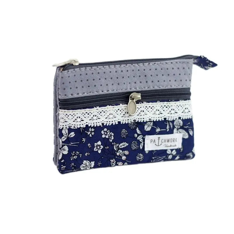 Women's Cotton Floral Pattern Coin Purse Female Cloth Wallet Small Money Pouch Card Bag Ladies Little Handbag Bolsa for Girls