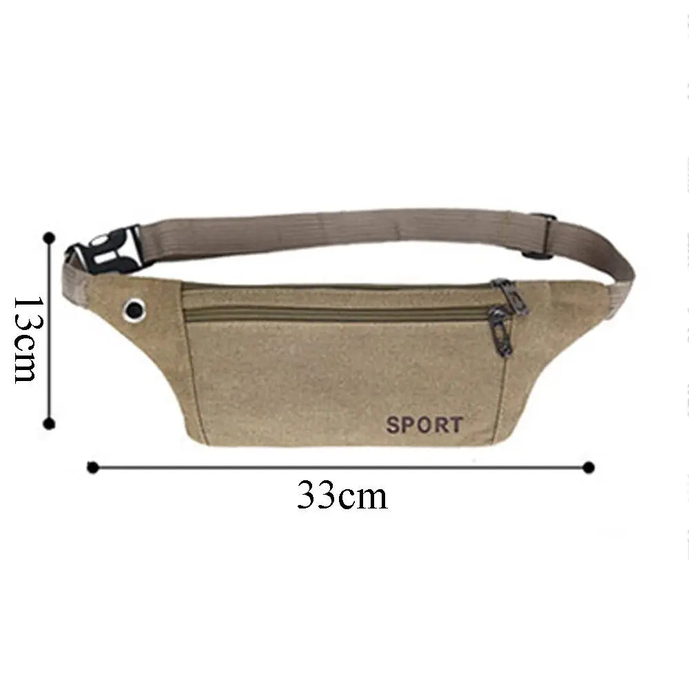 Multi-Pockets Fanny Pack Pouch Bag Women/Men Waist Packs Hip Purse Satchel Canvas Belt Bags Casual Wallet