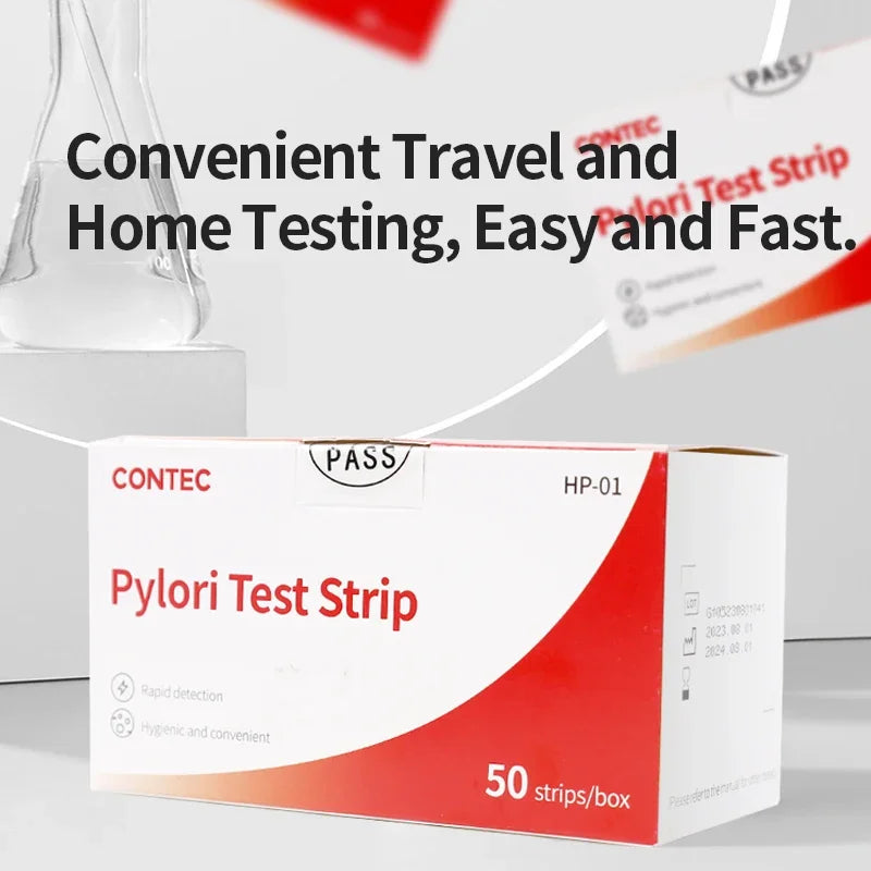 CONTEC Helicobacter pylori test Paper For Chronic gastritis and peptic ulcer by detecting urease in tartar 50PCS/Box