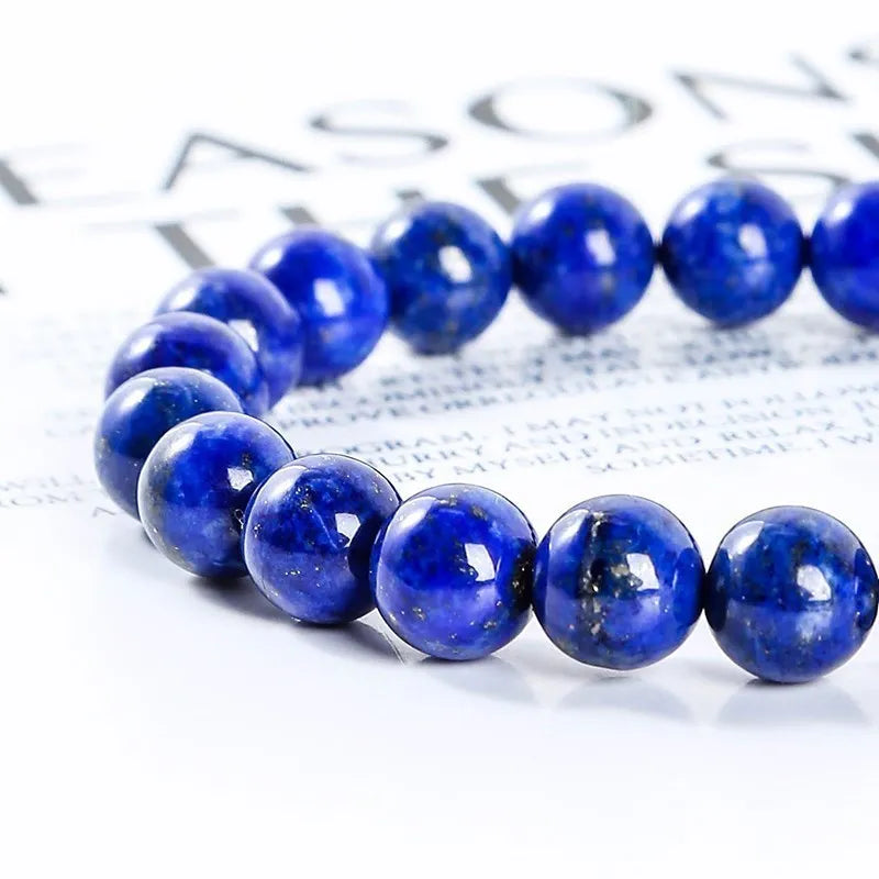 JD Natural Stone Lapis Lazuli Beads Bracelets Women Men Original Energy Meditation Healing Blue Stone Yoga Wristband Jewelry