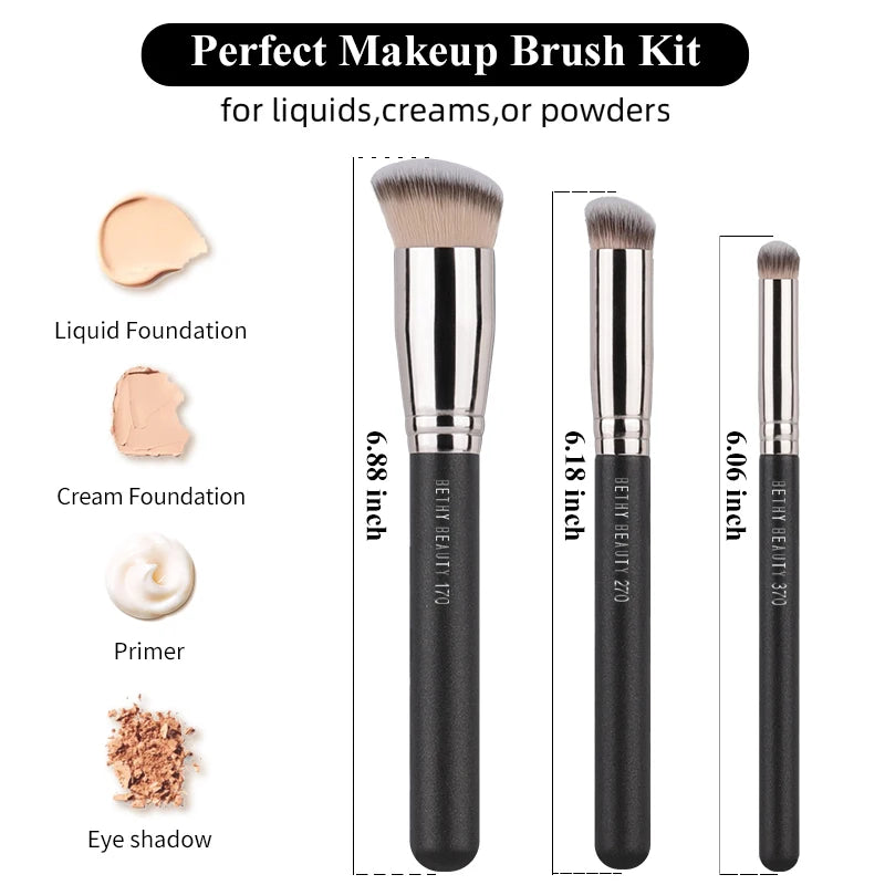 Bethy Beauty 2/3 pcs Foundation Concealer Brush Set Makeup Brush 170 270 Synthetic Hair Foundation Blending Brush Cream Contour