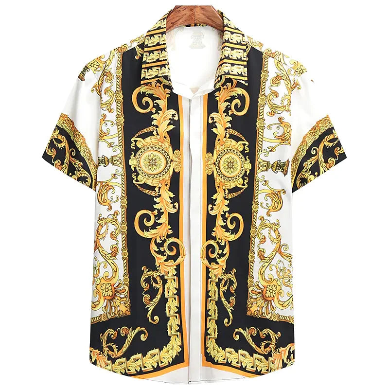 Unisex 2024 Breathable Hawaiian Shirts Baroque French Men's Shirts 3D Printi High Fashion Street Loose Men's Streetwear Shirts