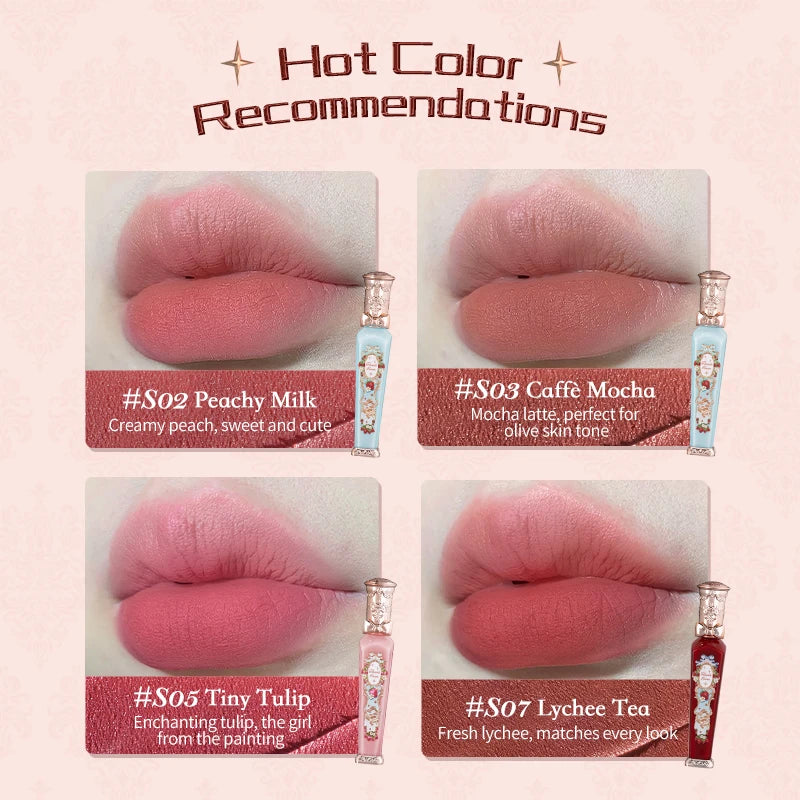 Cosmetics Flower Knows Strawberry Rococo Series Cloud Lip Cream Lipsticks Beauty Glazed Mirror Lip Gloss Delicate Lip Stick 3.5g