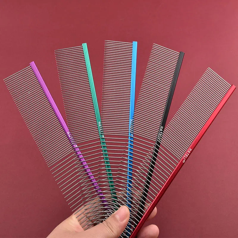 16/19/22cm Puppy Grooming Comb Groomer For Dog Aluminum Groomer Pets Combs Hairbrush Cat Dog Grooming Combs Dog Hair Care Comb