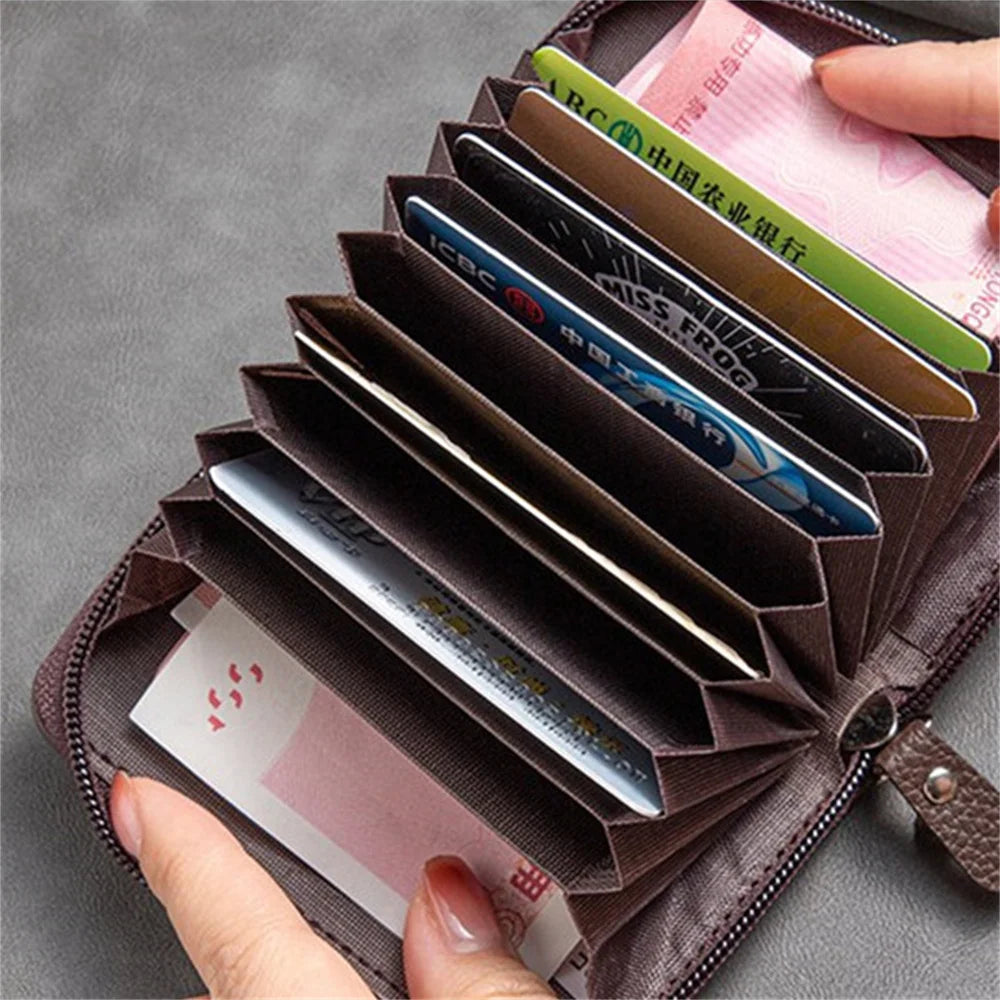 Card Holder Business Men's Wallet Credit Small Card Bag Pu Leather Zipper Fashion Wallet 2023 New