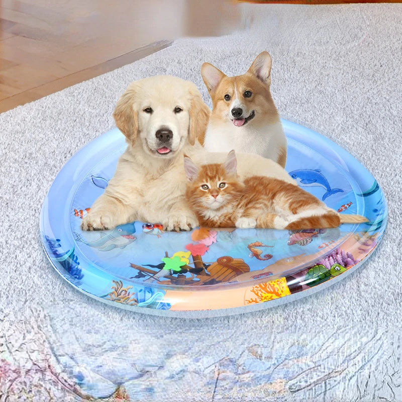 Pet Water Filled Ice Mat Summer Cat and Dog Nest Climbing Mats Water Bed Scratch Resistant Large Thickened Tapping Water Mat Toy