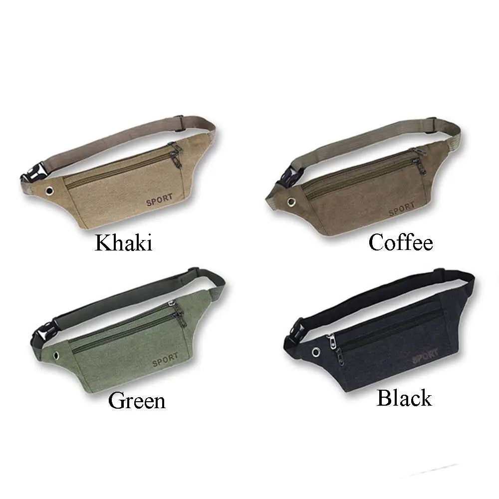 Multi-Pockets Fanny Pack Pouch Bag Women/Men Waist Packs Hip Purse Satchel Canvas Belt Bags Casual Wallet