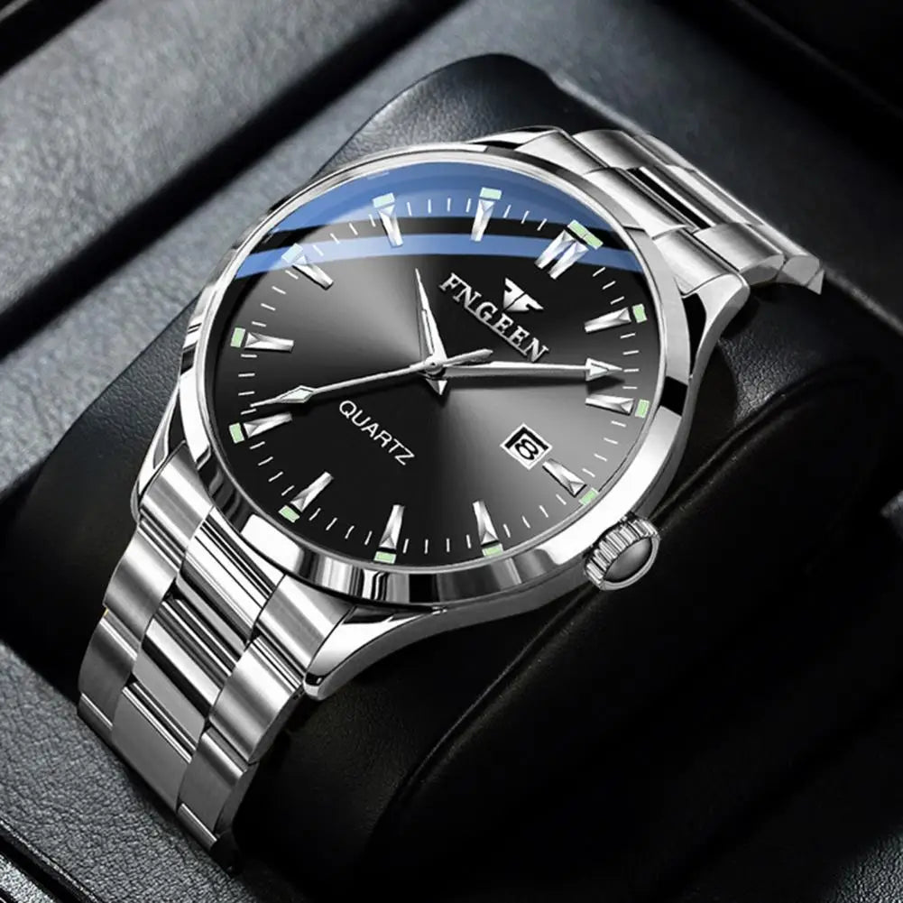 Men Business Watch with Calendar Quartz Movement Waterproof 3 Hand Minimalist Fashion Jewelry Male Adults Dress Quartz Watch