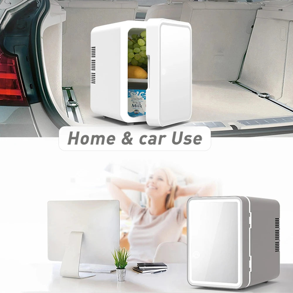 Electric Mini Compact Fridge Jp 110V/220V White Desktop Accessory Cooling and Warming Personal Cooler for Car or Home