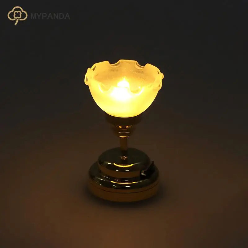 1:12 Dollhouse Miniature LED Light Ceiling Lamp Chandelier Furniture Lighting Home Model Decor Toy Doll House Accessories