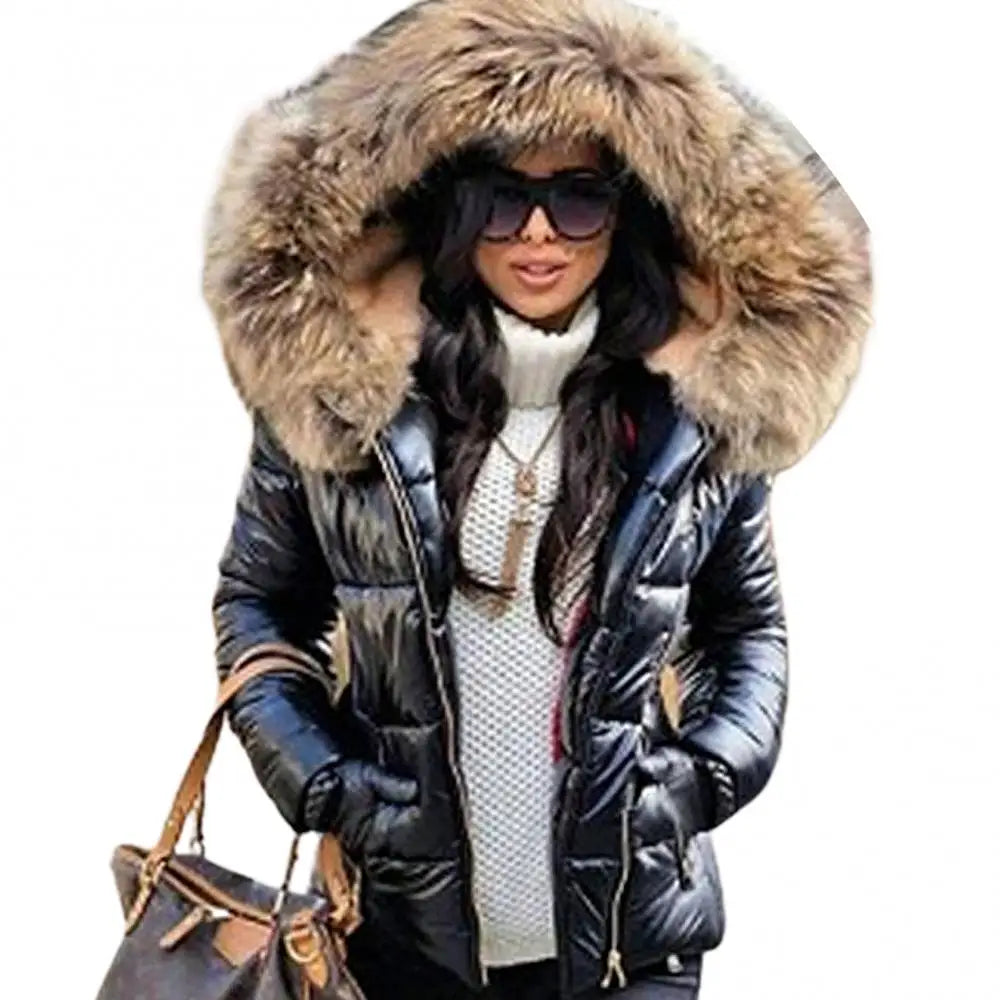 Women Jacket Autumn Winter Faux Fur Hooded Zipper Warm Down Coat Women 2022 Outdoor Parka Outerwear Women's Clothing xxxxl