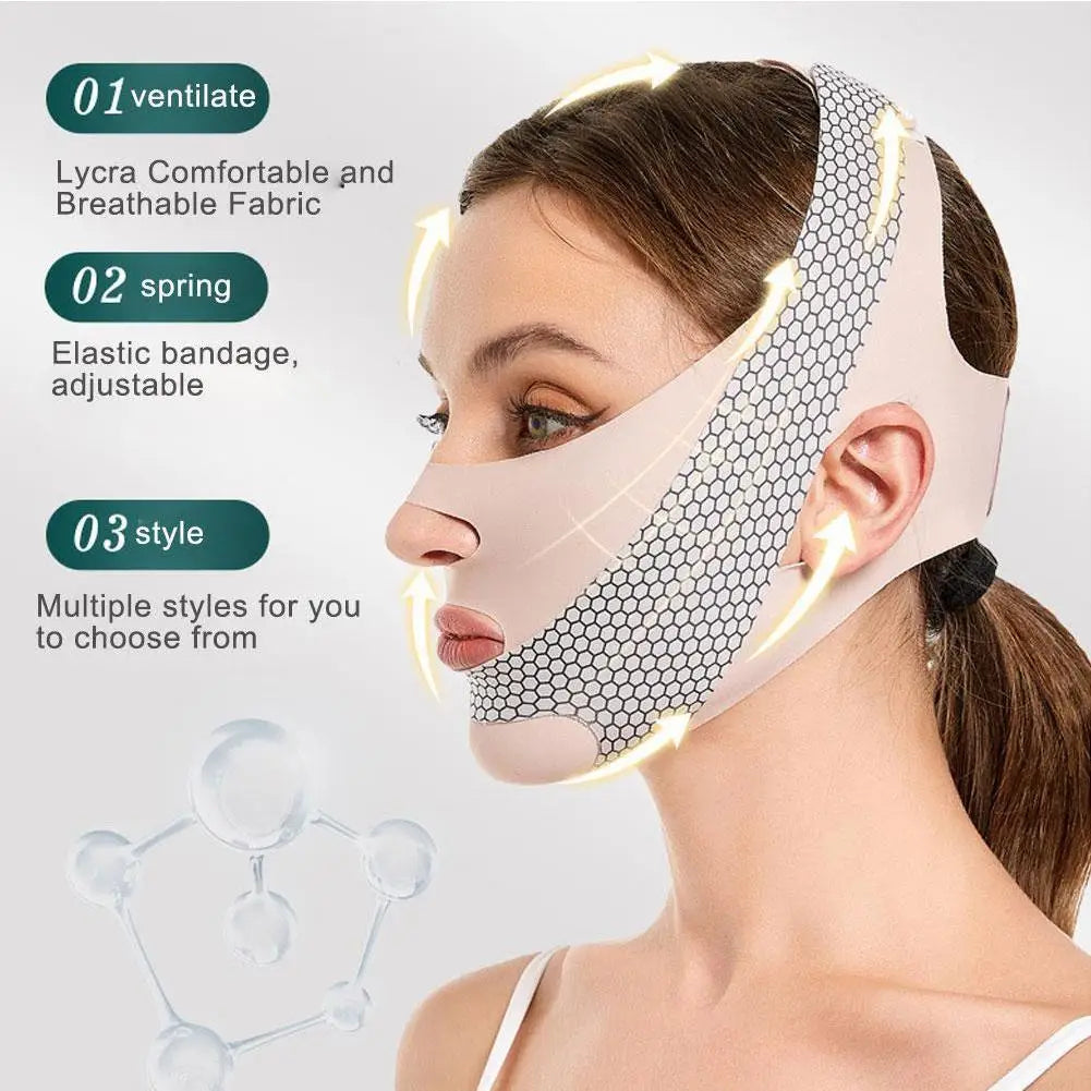 Reusable Face Slimming Bandage V Line Face Shaper Women Chin Cheek Lift Up Belt Facial Massage Strap Face Skin Care Beauty Tools