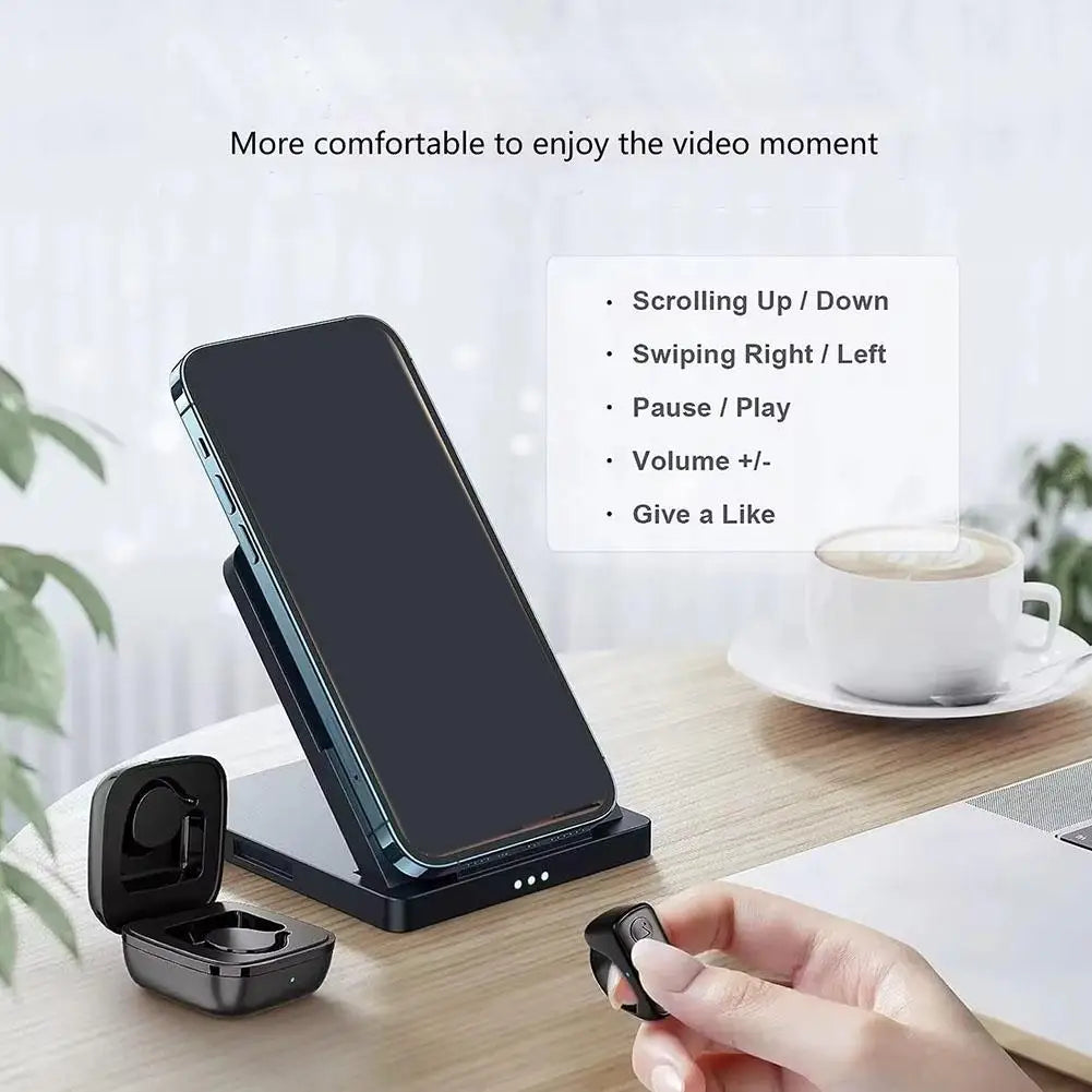 Wireless Bluetooth Remote Control For TikTok Flipping Selfie Video Gadget Page Turner Browsing Audio Video Controller For Phone