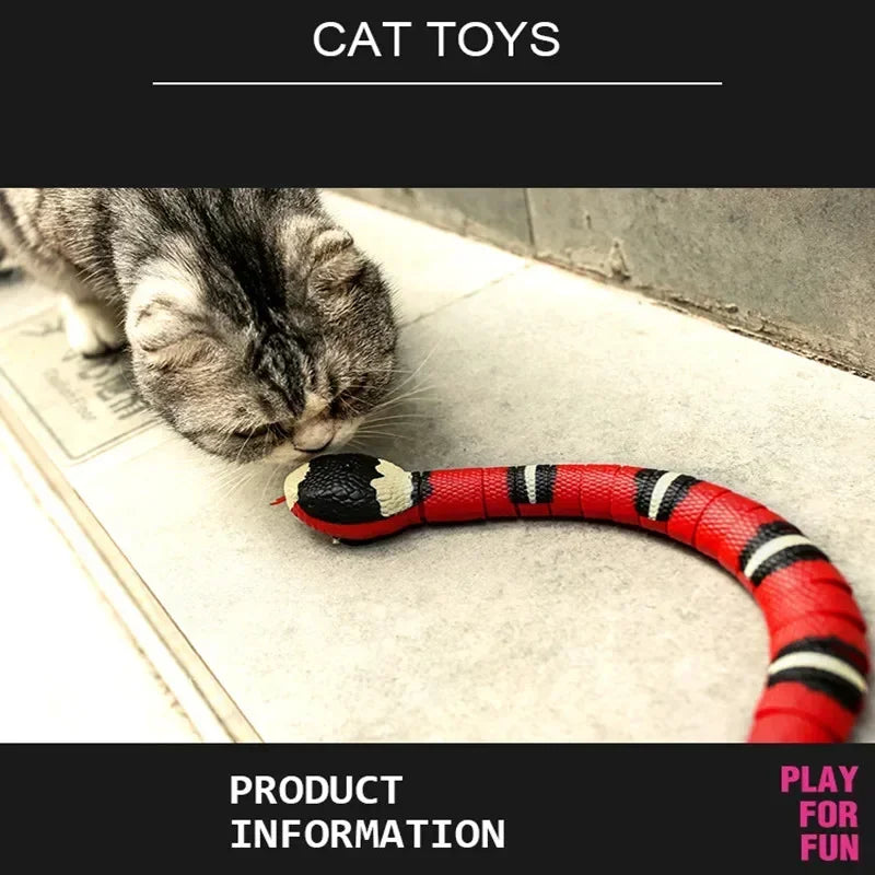 Smart Sensing Interactive Cat Toys Automatic Eletronic Snake Teasering Play USB Rechargeable Kitten Toys for Cats Dogs Pet New