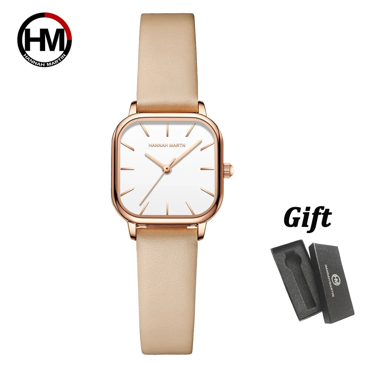 Reloj Mujer Fashion Quartz Watch Square Leather White Rose Gold Minimalist Japanese Movement Luxury Brand  Women Jewelry Watches