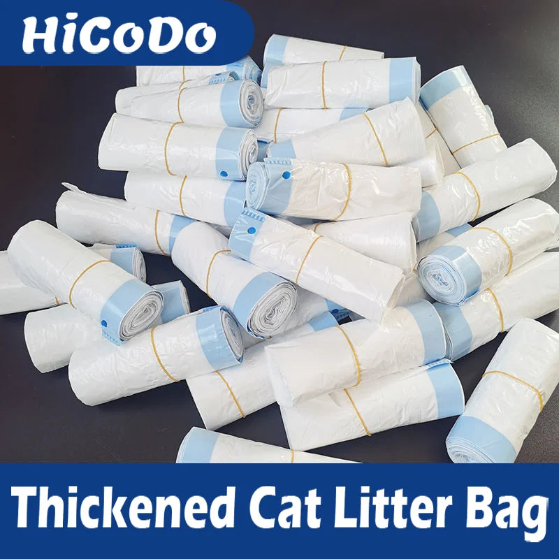 HiCoDo Universal Cat Litter Bag Disposable Cat Litter Liners Thickened Automatic Closing Special Garbage Pet Box