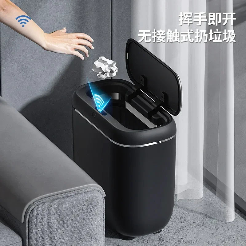 14L Smart Trash Can Automatic Sensor Garbage Can For Bathroom Kitchen Garbage Cube Living Room Recycle Bins Home Accessories