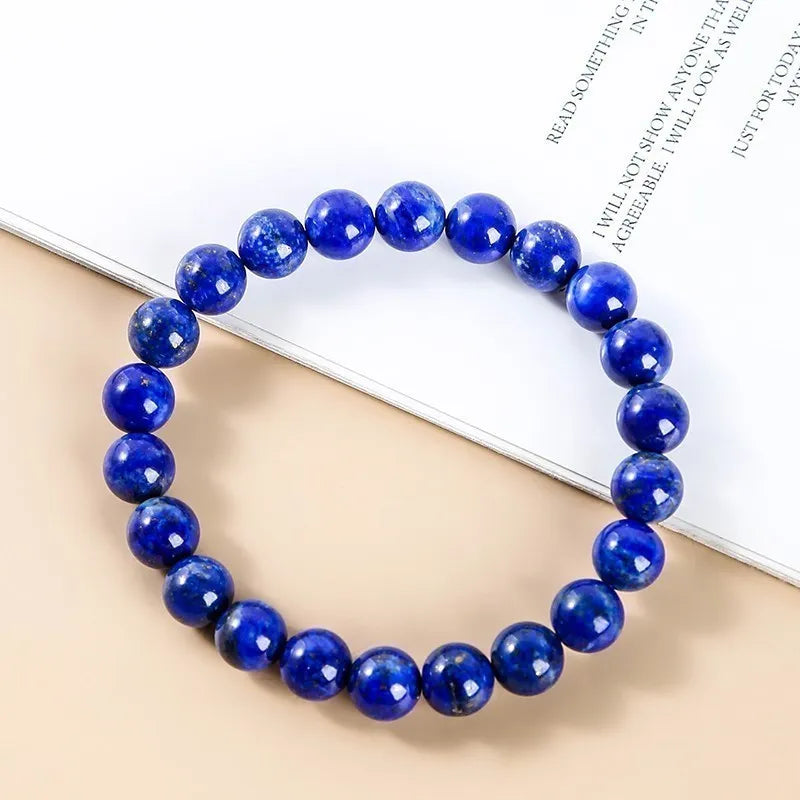 JD Natural Stone Lapis Lazuli Beads Bracelets Women Men Original Energy Meditation Healing Blue Stone Yoga Wristband Jewelry