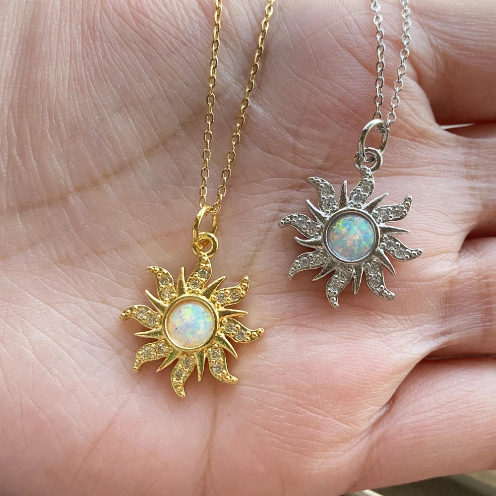 Rapunzel Sun Necklace, Woman Jewelry ,Fashion Wedding Party Accessories Gold Plated, Opal Sun Pendant ,Rapunzel Choker, Gift